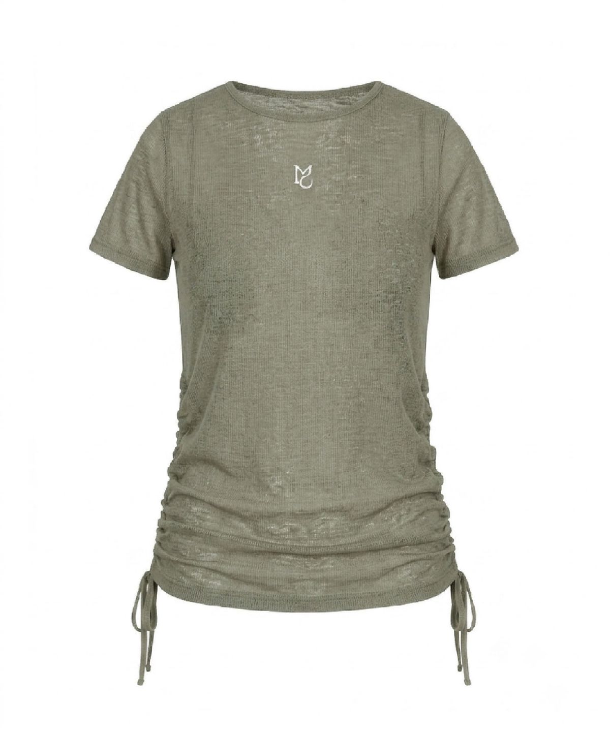 무아르모아(MOIREMOA) SeeThrough String T-Shirt-Khaki