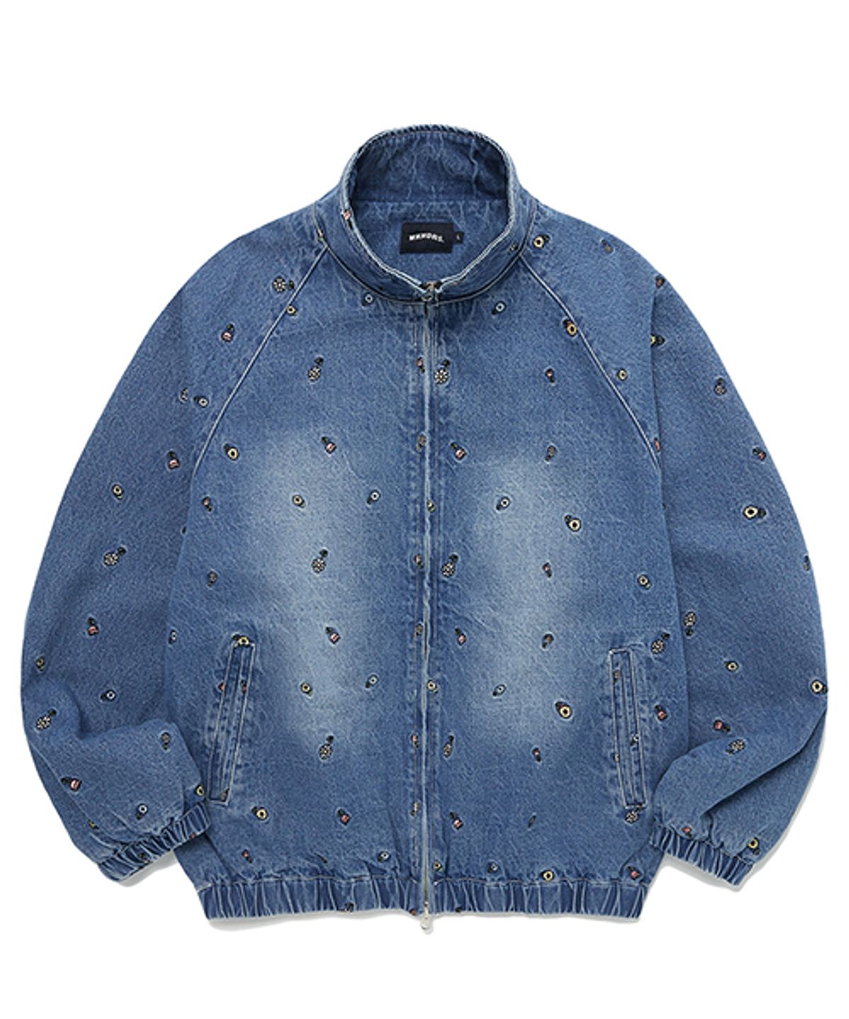 위캔더스(WKNDRS) FLORAL DENIM JACKET (L.DENIM)