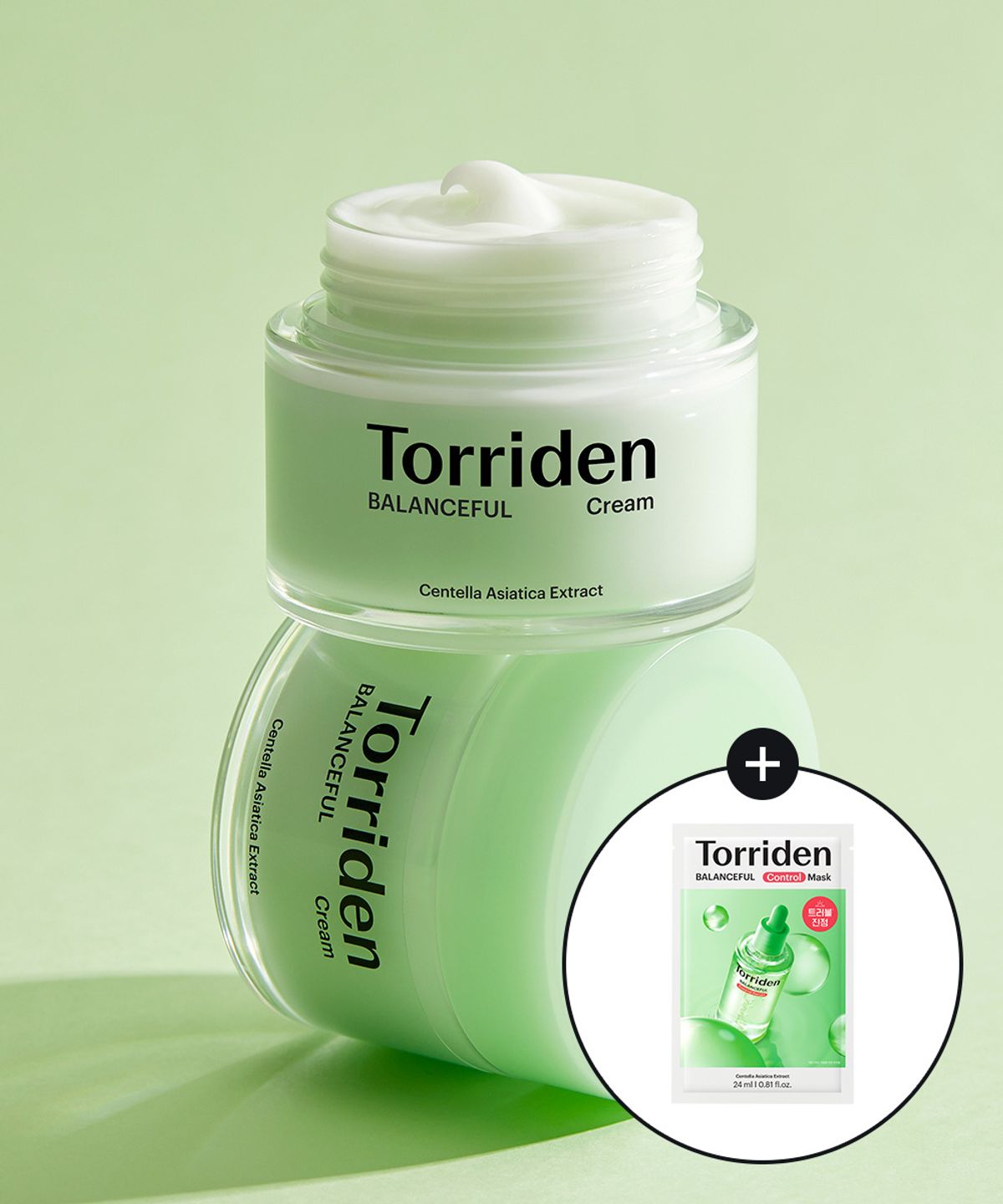 토리든(TORRIDEN) [SET] 밸런스풀 시카 진정 크림 80ml X 2개 (+시카 컨트롤 마스크 1매)