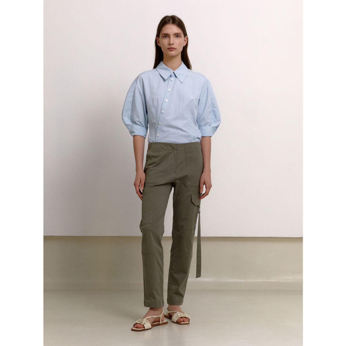 퍼블리카엑스(PUBLICKA X) FRIGG SKINY PANTS OIL KHAKI GREEN