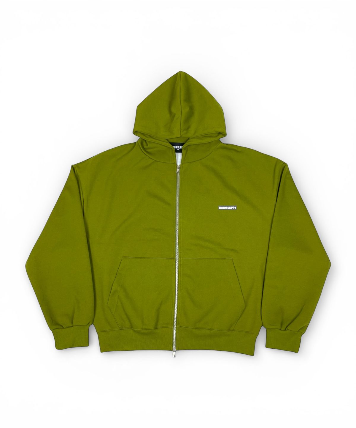 본슬리피(BORN SLIPPY) Box Logo Hood Zip-up (Olive)