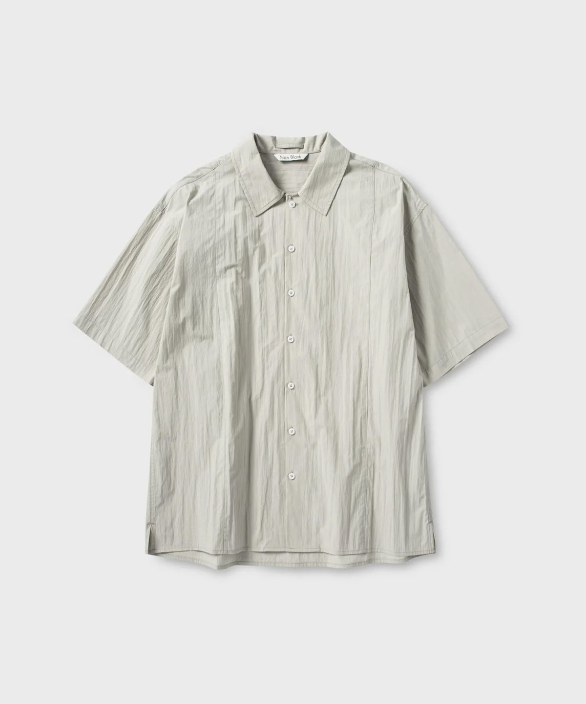넌블랭크(NONBLANK) 네츄럴 링클 하프 슬리브 셔츠_LIGHT BEIGE
