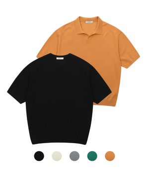 [2SET] (라운드 or 카라 선택) 썸머 쿨 니트