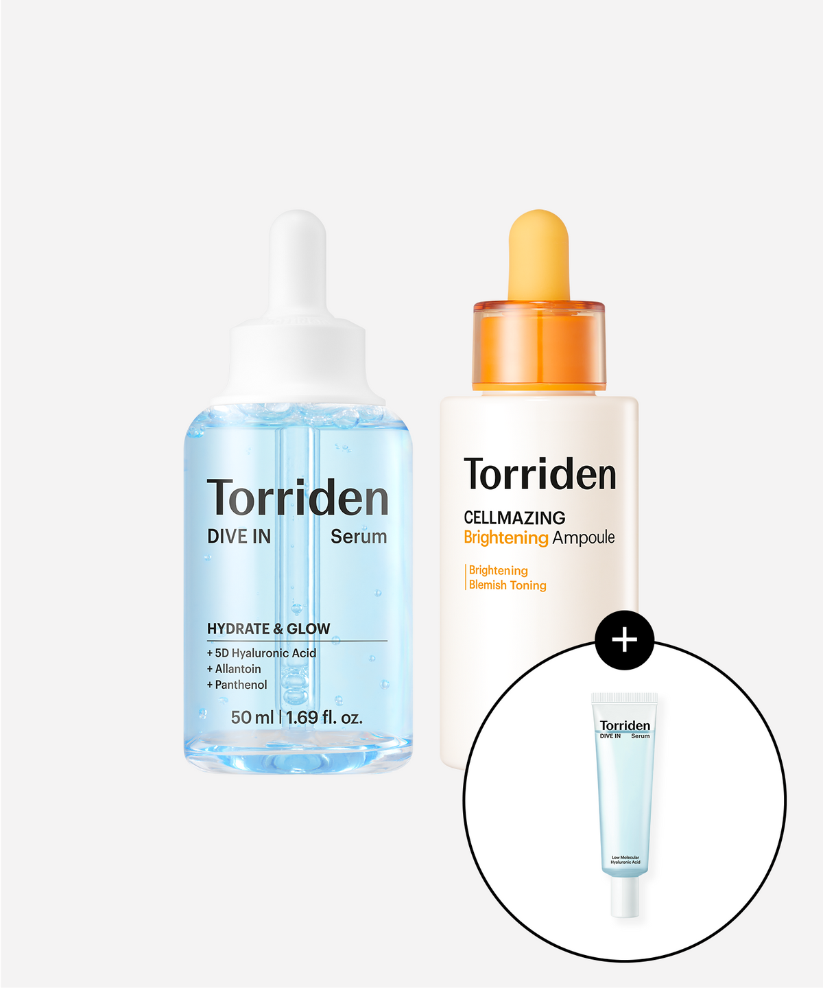 토리든(TORRIDEN) [2종세트] 다이브인 저분자 히알루론산 세럼 50ml+셀메이징 비타C 브라이트닝 앰플 30ml (+다이브인 세럼 20ml)