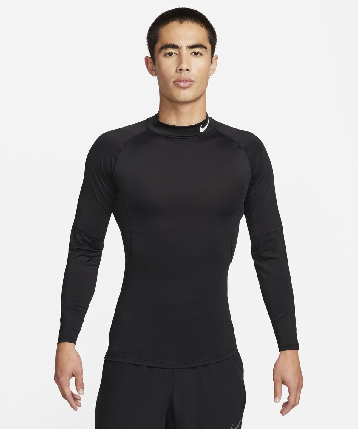 나이키(NIKE) 프로 드라이 핏 피트니스 모크넥 긴소매 탑 M - 블랙:화이트 / FB7909-010