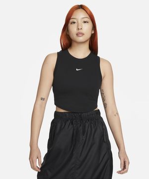 스포츠웨어 에센셜 골지 크롭 탱크 W - 블랙:세일 / FB8280-010