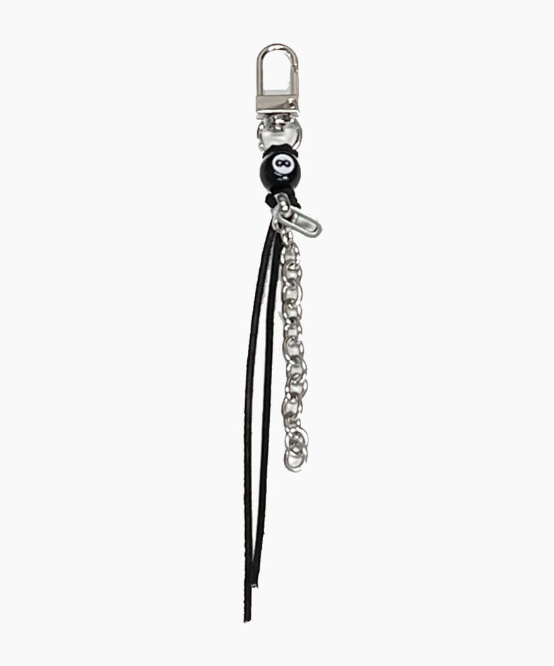 Vintage leather 8ball keyring