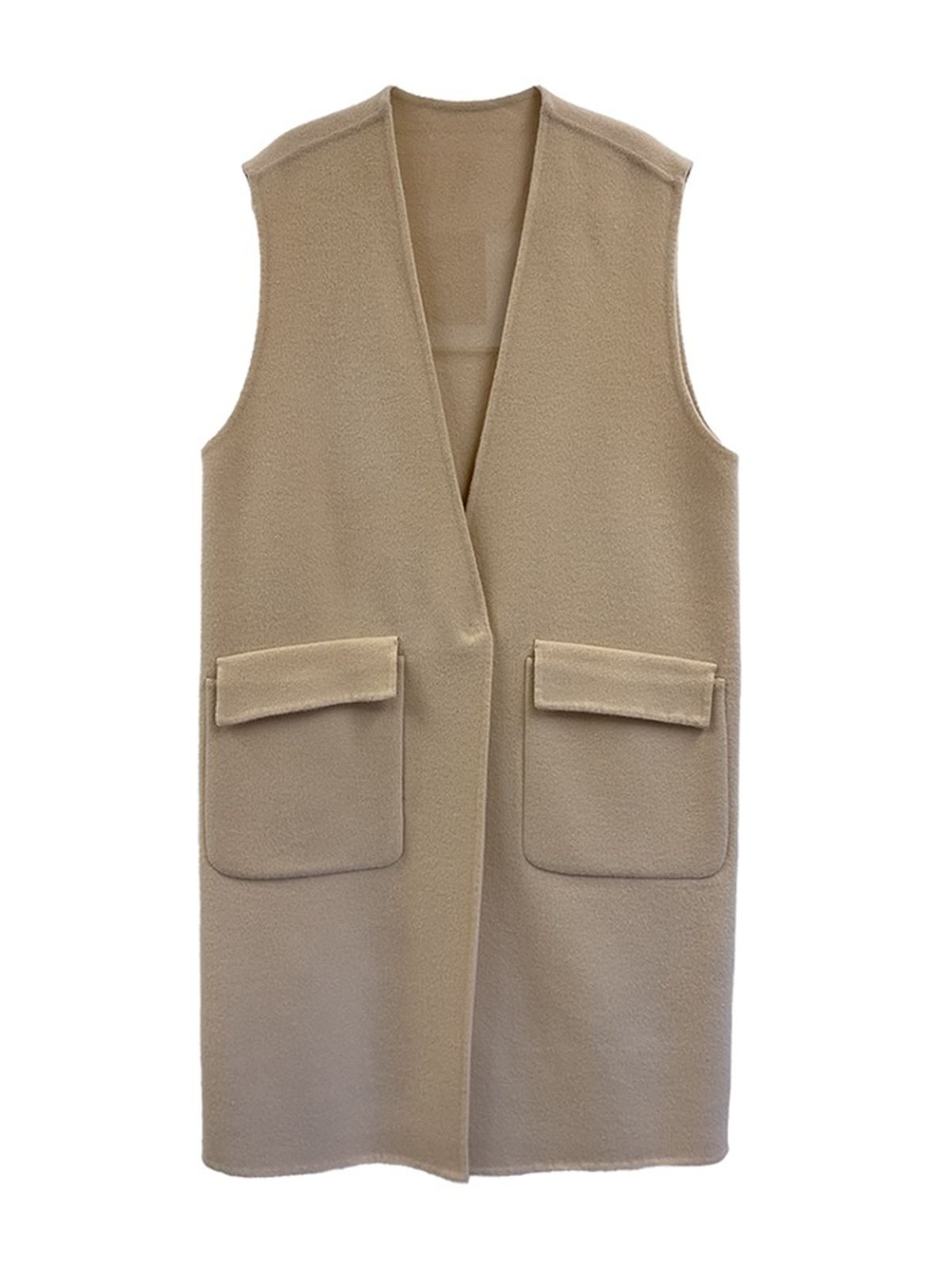 에이리프(A.RIFF) Handmade v-neck oversize wool vest_CREAM