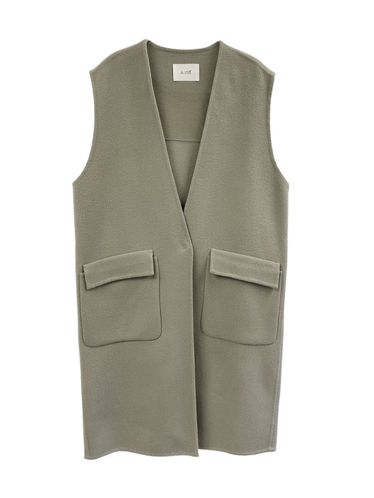 에이리프(A.RIFF) Handmade v-neck oversize wool vest_GRAY