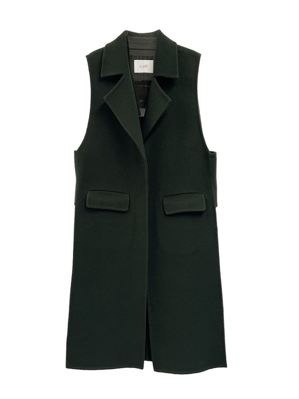 에이리프(A.RIFF) Handmade side slit wool vest_GREEN