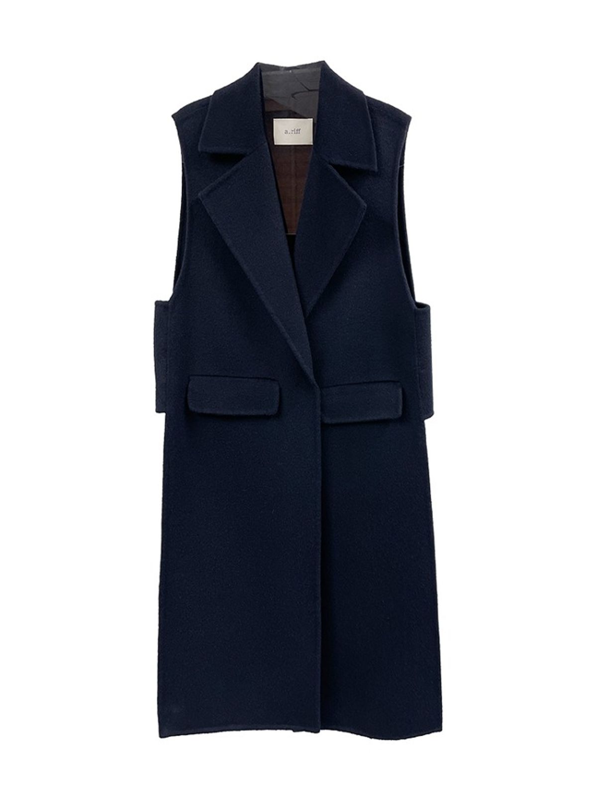 에이리프(A.RIFF) Handmade side slit wool vest_NAVY