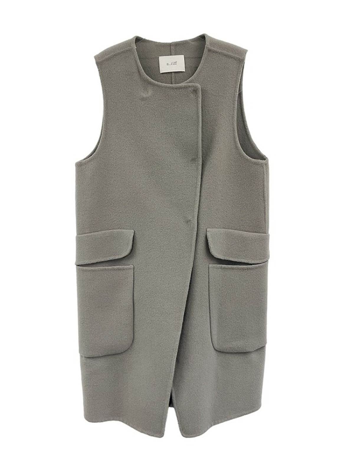 에이리프(A.RIFF) Handmade round double wool vest_GRAY