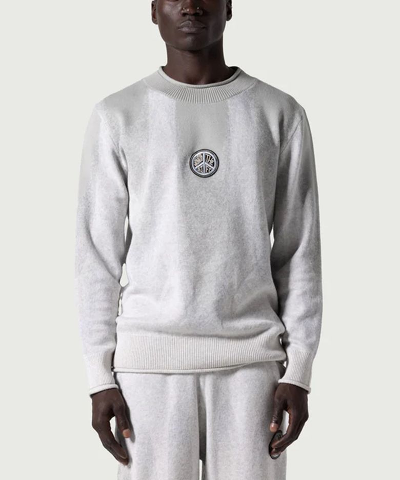 (M) 자카드 드립 스웨터 스톤 JACQUARD DRIP SWEATER STONE
