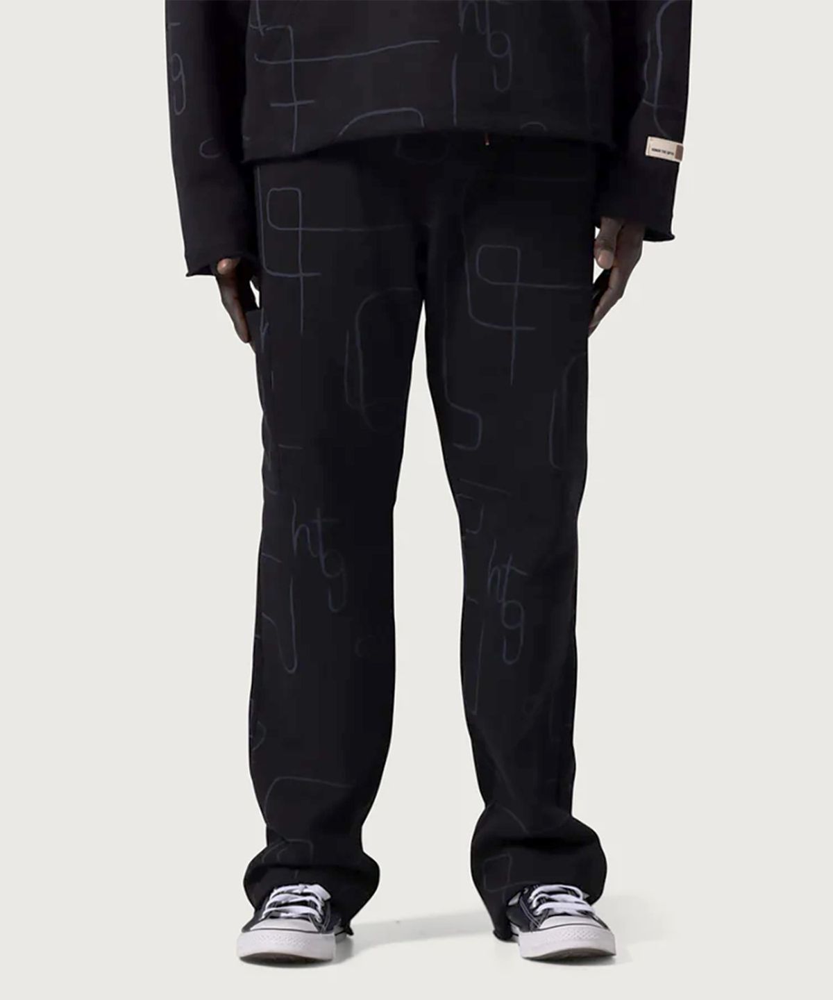 아너 더 기프트(HONOR THE GIFT) (M) 노벨티 프린트 테리 팬츠 블랙 NOVELTY PRINTED TERRY PANT BLACK