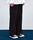 스트레이트 와이드 투턱 밴딩 치노팬츠 [BLACK]