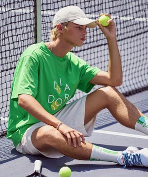 AIRTEX 테니스 볼 그래픽 반팔 티셔츠 GREEN