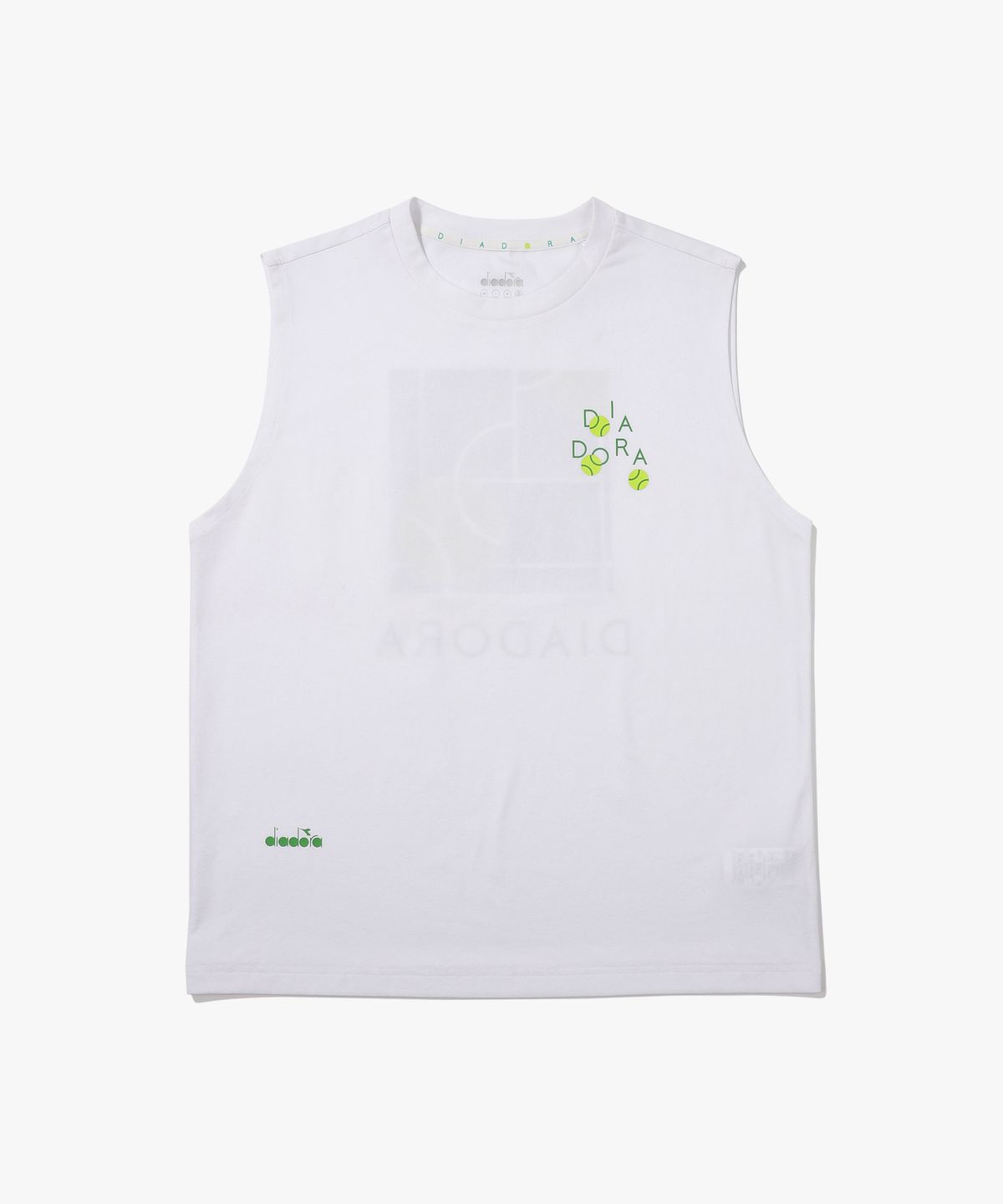 디아도라(diadora) AIRTEX 테니스 볼 그래픽 슬리브리스 WHITE