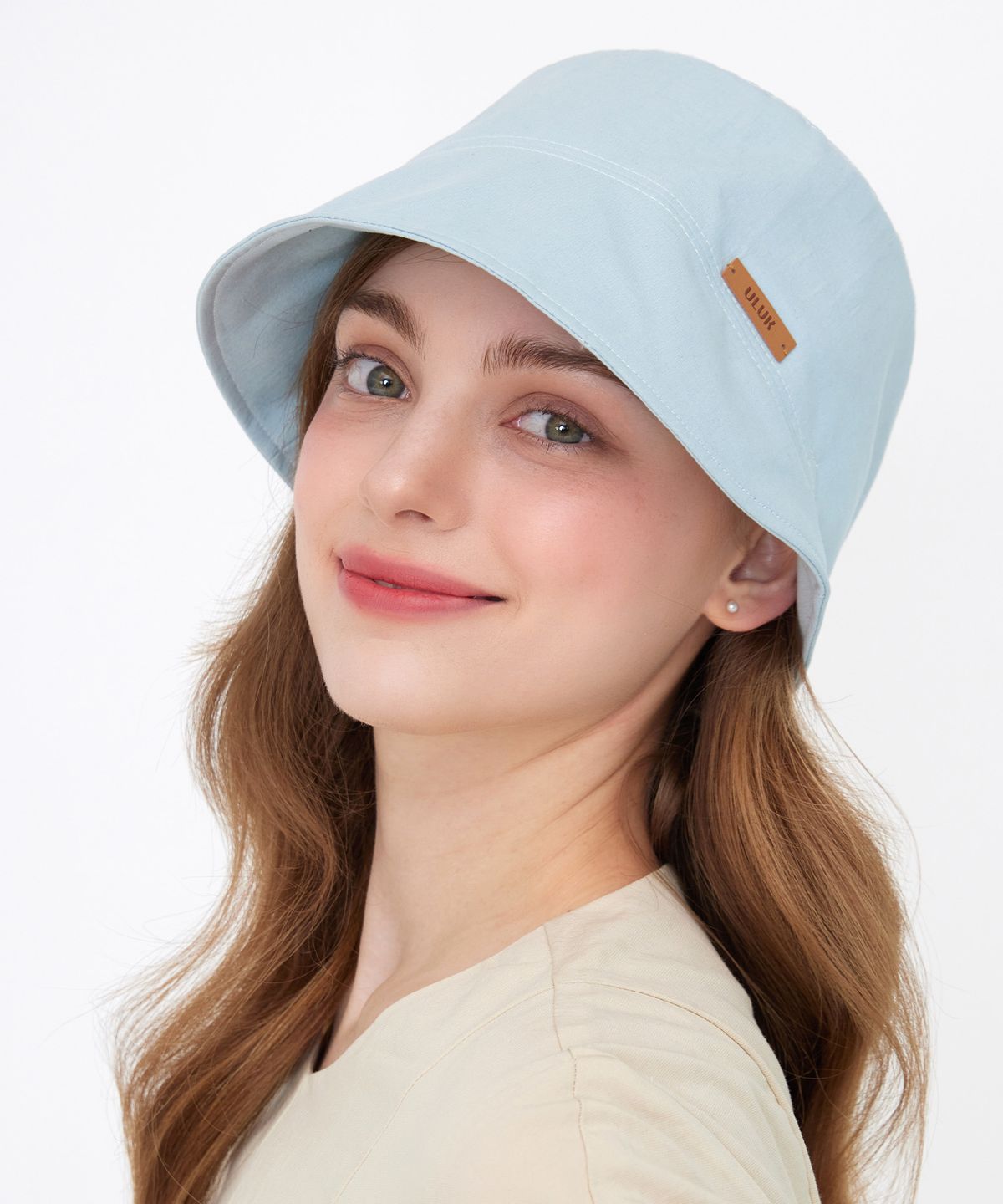 유룩(ULUK) 에션셜 가죽패치 린넨 버킷햇 4color
