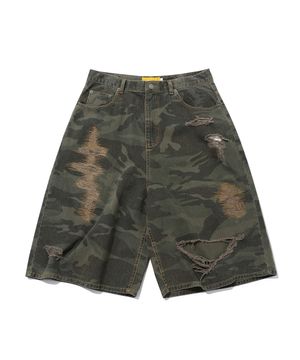 Destroyed Camo Shorts(VINTAGE KHAKI)
