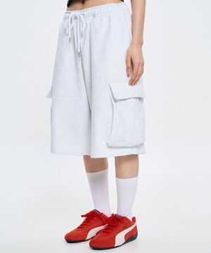 버뮤다 카고 스웨트 팬츠 - 멜란지그레이