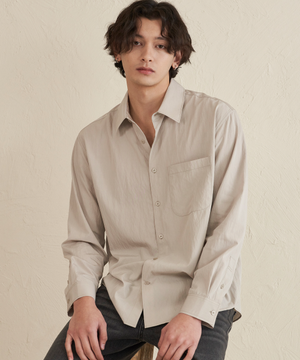 레이온 실키 셔츠 [라이트베이지]_ZE1SH111_LBE