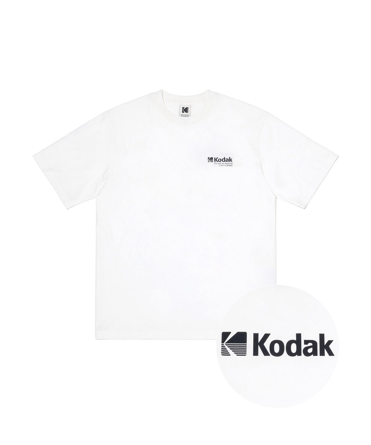 코닥(KODAK) 에어크롬 소로나 세미오버핏 반팔티셔츠 WHITE