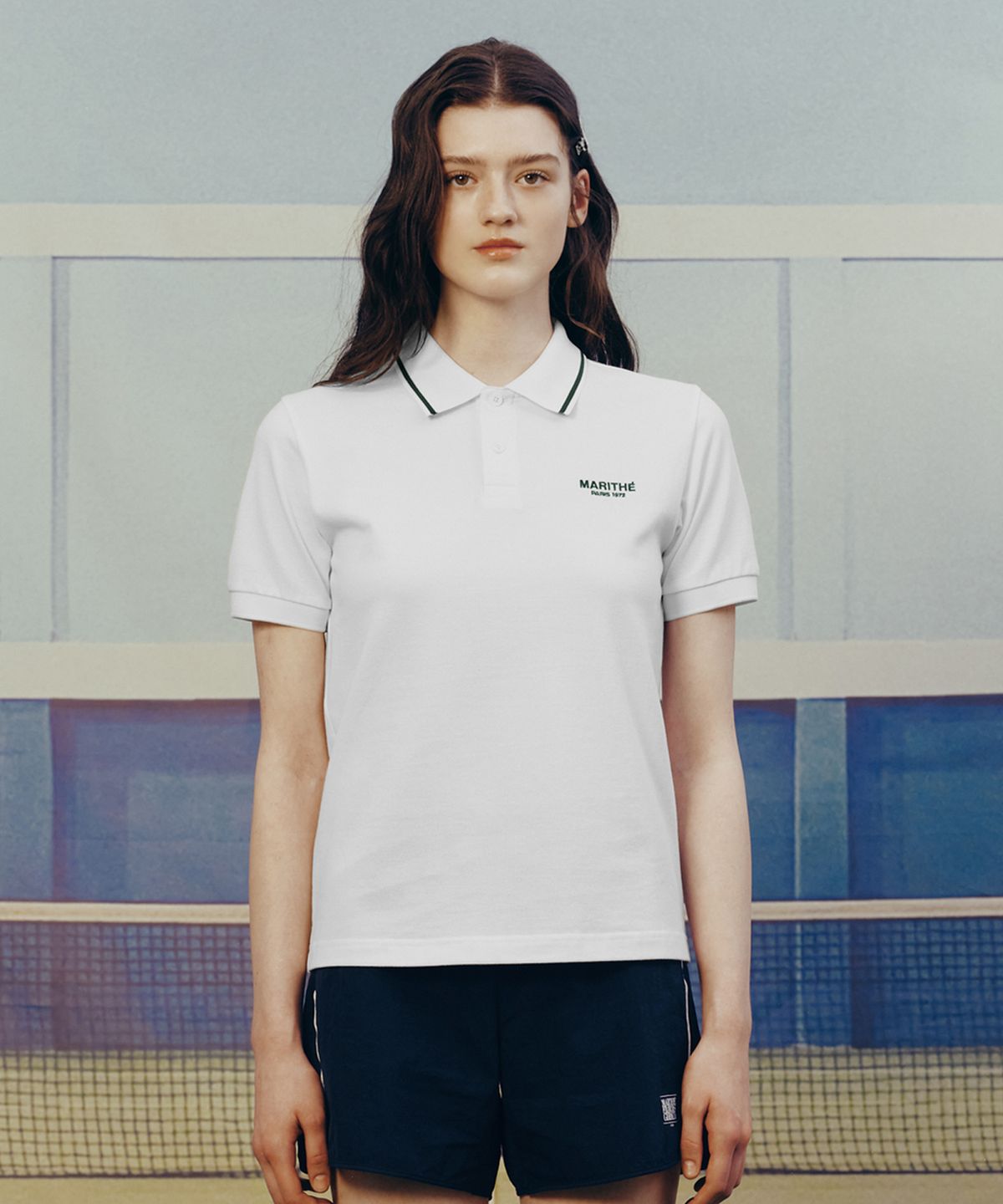 마리떼 스포츠(MARITHÉ SPORT) MOUVEMENT PK COLLAR TEE white
