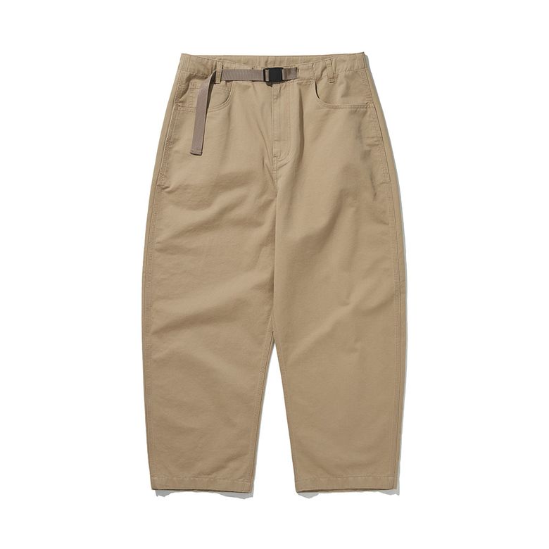 BELTED WIDE CHINO PANTS [Beige]
