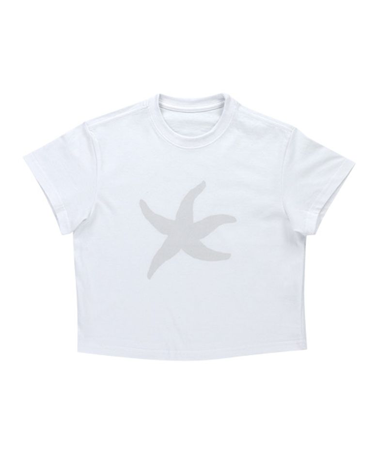 TCM starfish logo crop T (white)
