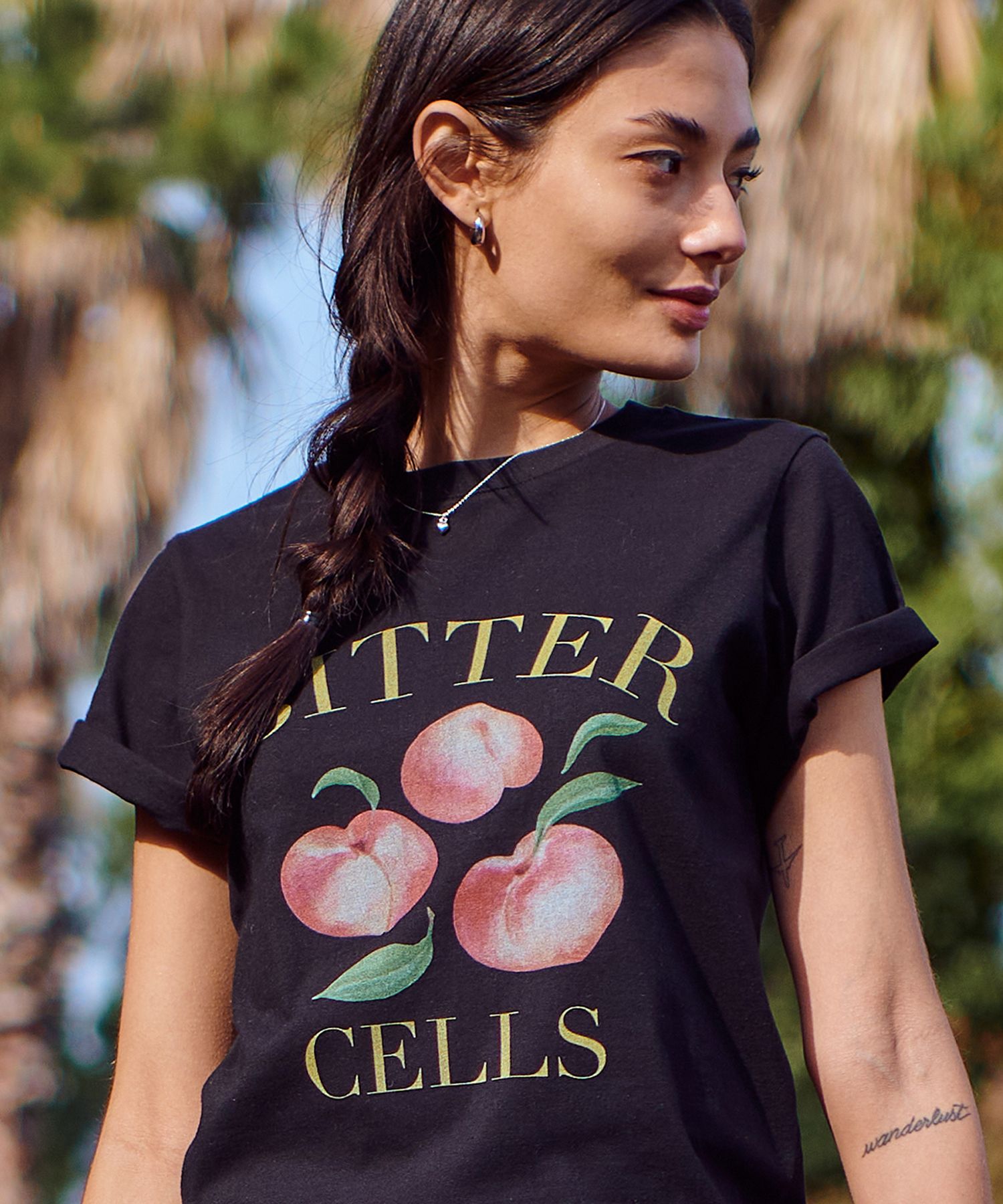 韓国人気ブランド★[BITTERCELLS] FLAT PEACH TEE MUSINSA | BITTERCELLS Flat Peach T-White