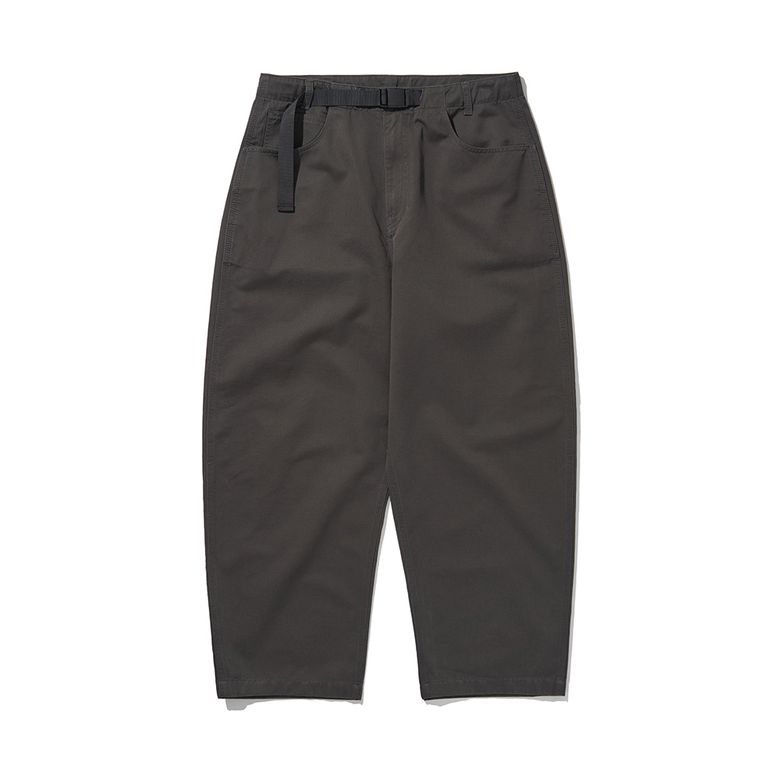 BELTED WIDE CHINO PANTS [Grey]