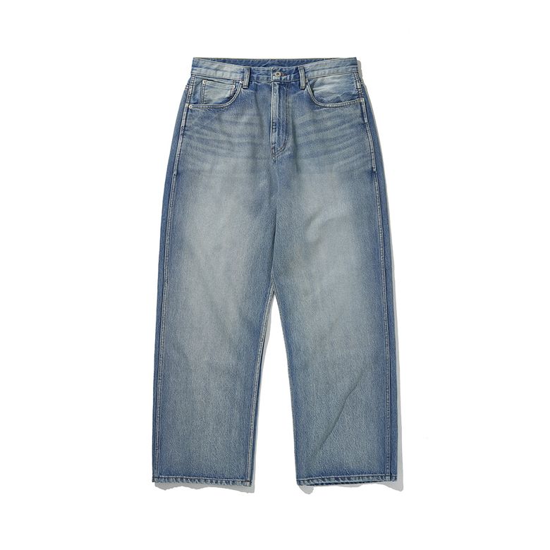 WASHED 5P WIDE DENIM PANTS [Light Wash]