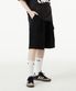 버뮤다 와이드 카고 스웨트 숏 팬츠_블랙