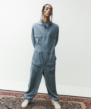 파번 5807  나일론 오버핏 그레이시블루 점프수트