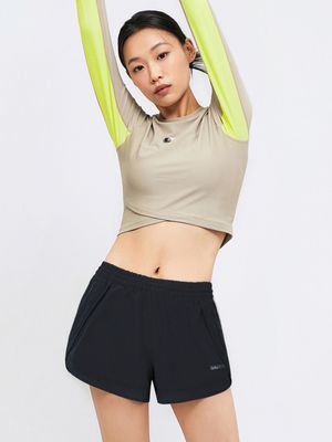 우먼 프리미엄 크롭 래쉬가드 샌드베이지 (B4SWWCR002SDB)