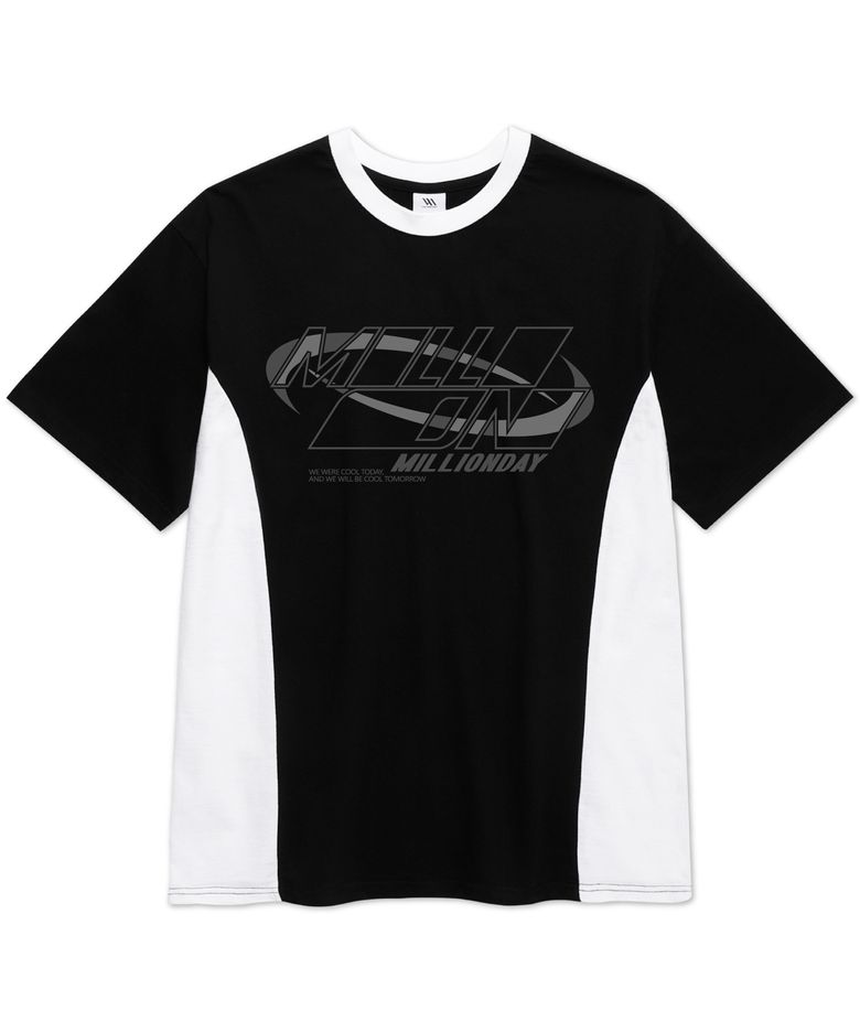 MILLION Rider LOGO 배색 반팔티