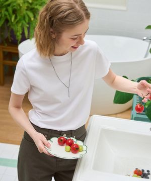 수피마 실켓 크루넥 반팔 티셔츠 [WHITE]