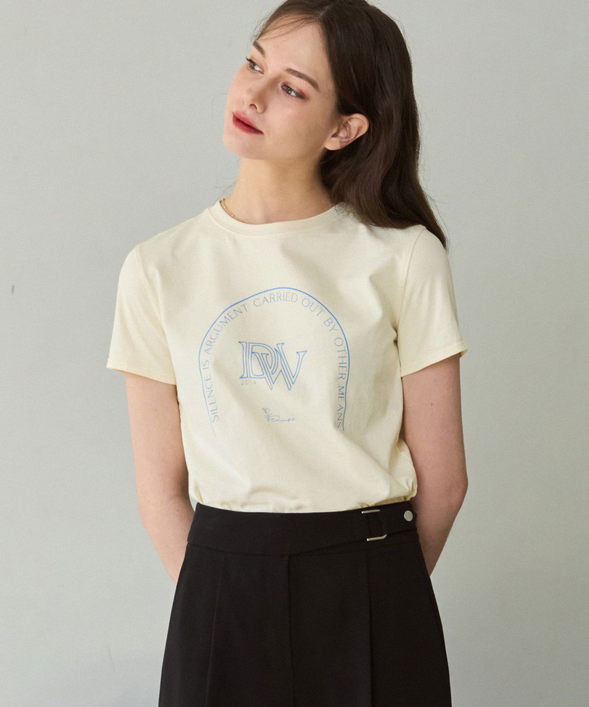 드로우핏 우먼(DRAWFIT WOMEN) 아더 민즈 돔 수피마 반팔 티셔츠 [YELLOW BEIGE]