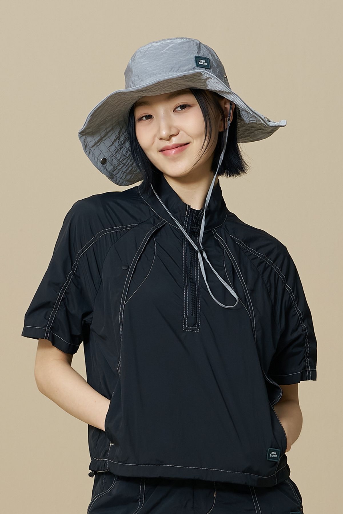 비비씨 어스(BBC EARTH) 스트링 컨버터블 아웃도어 브림햇_Light Grey