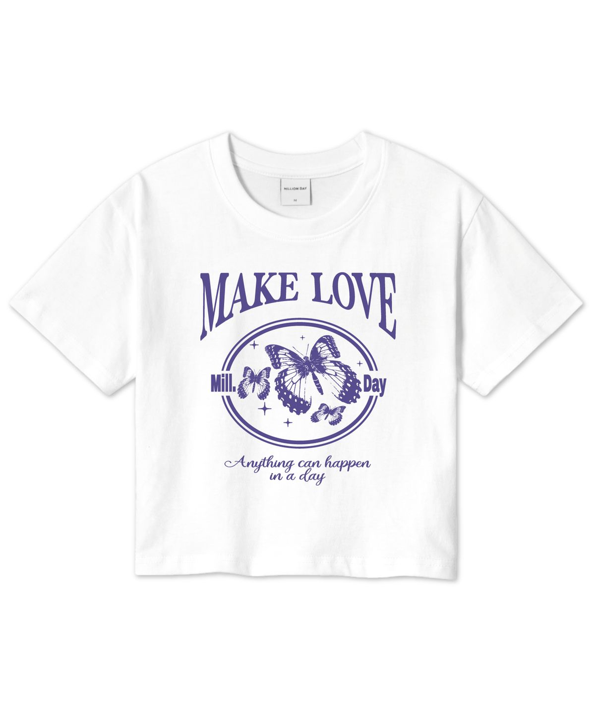 밀리언데이(MILLION DAY) MILLION MAKE-LOVE 크롭 반팔티