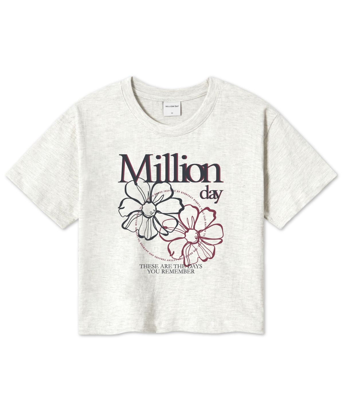 밀리언데이(MILLION DAY) MILLION BLOSSOM 크롭 반팔티