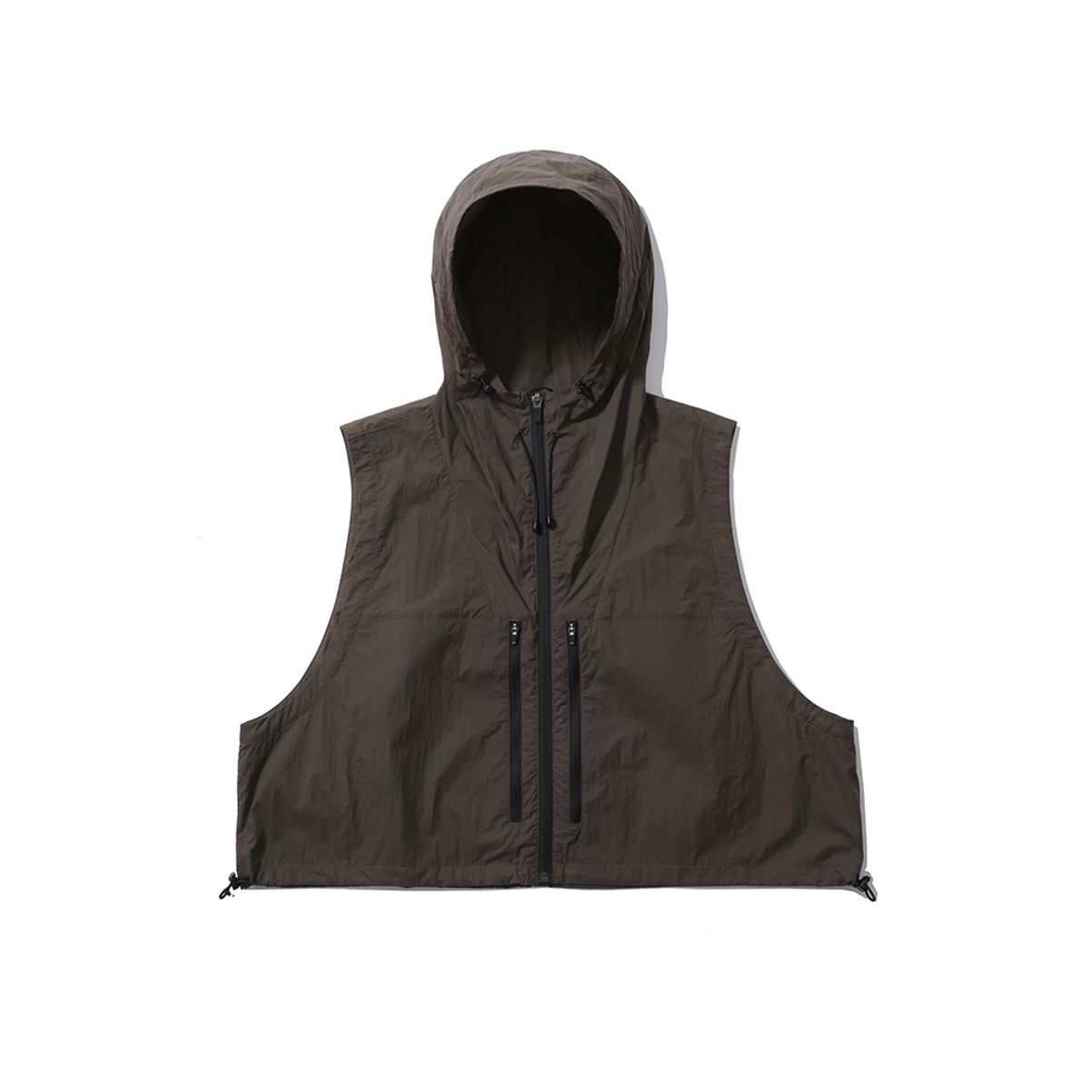 모이프(MOIF) [SS24] HOODED CROP VEST / UMBER