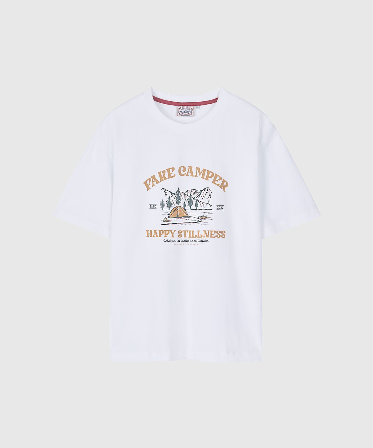 페이크캠퍼(FAKE CAMPER) 캠핑 그래픽 스틸네스 반팔티셔츠 [WHITE]