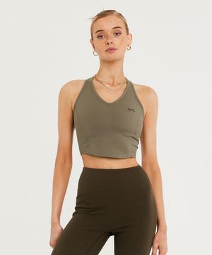 우먼스 서포트 브이 라이닝 브라탑 (Taupe)