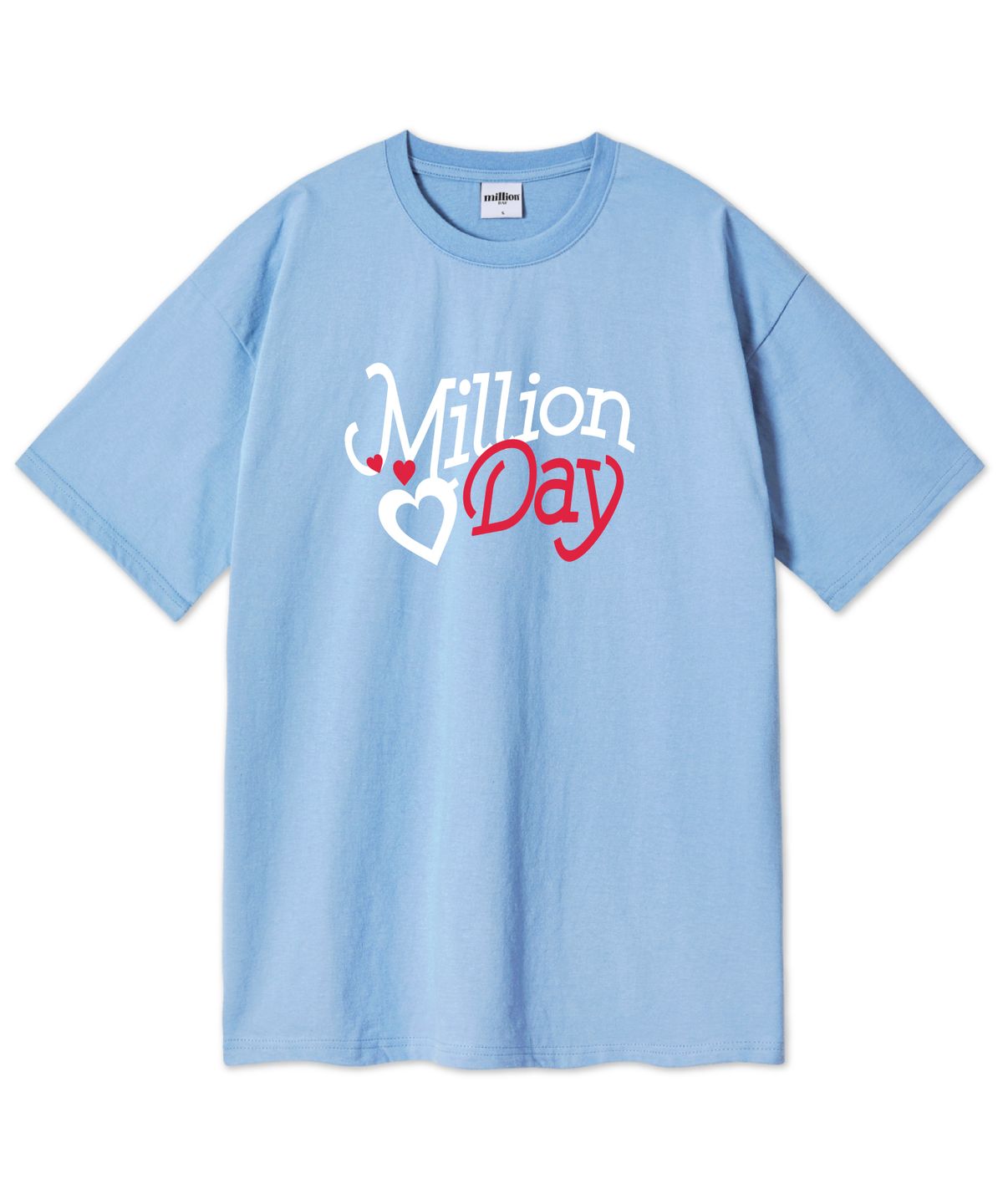 밀리언데이(MILLION DAY) MILLION 밀리언하트 오버핏 반팔티