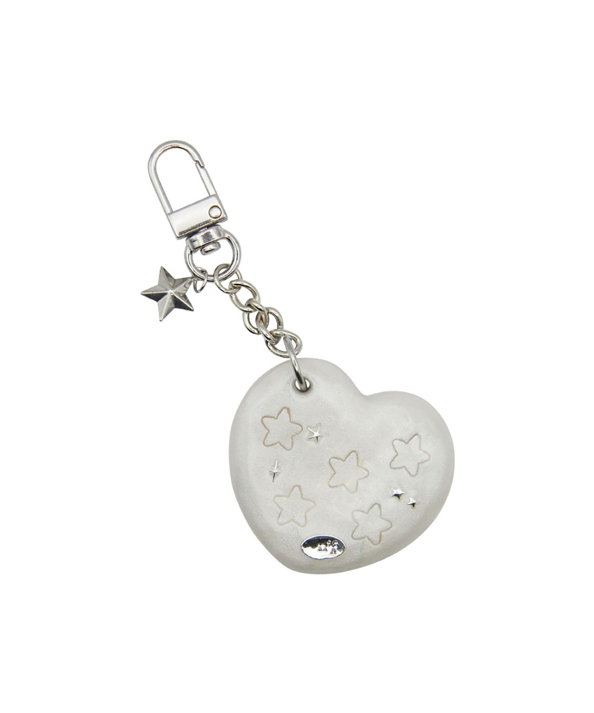엔프프(NFF) heart star mirror key ring-white pearl
