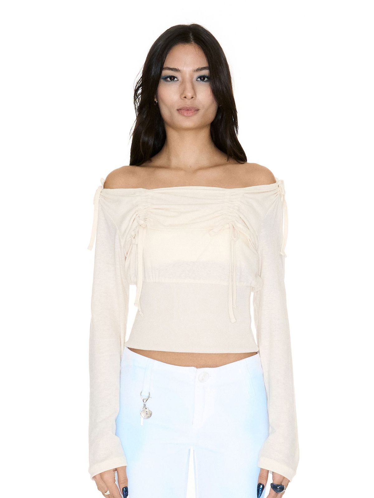 쎄쎄쎄(SETSETSET) LAVIGNE OFF-SHOULDER SHIRRING TOP IVORY