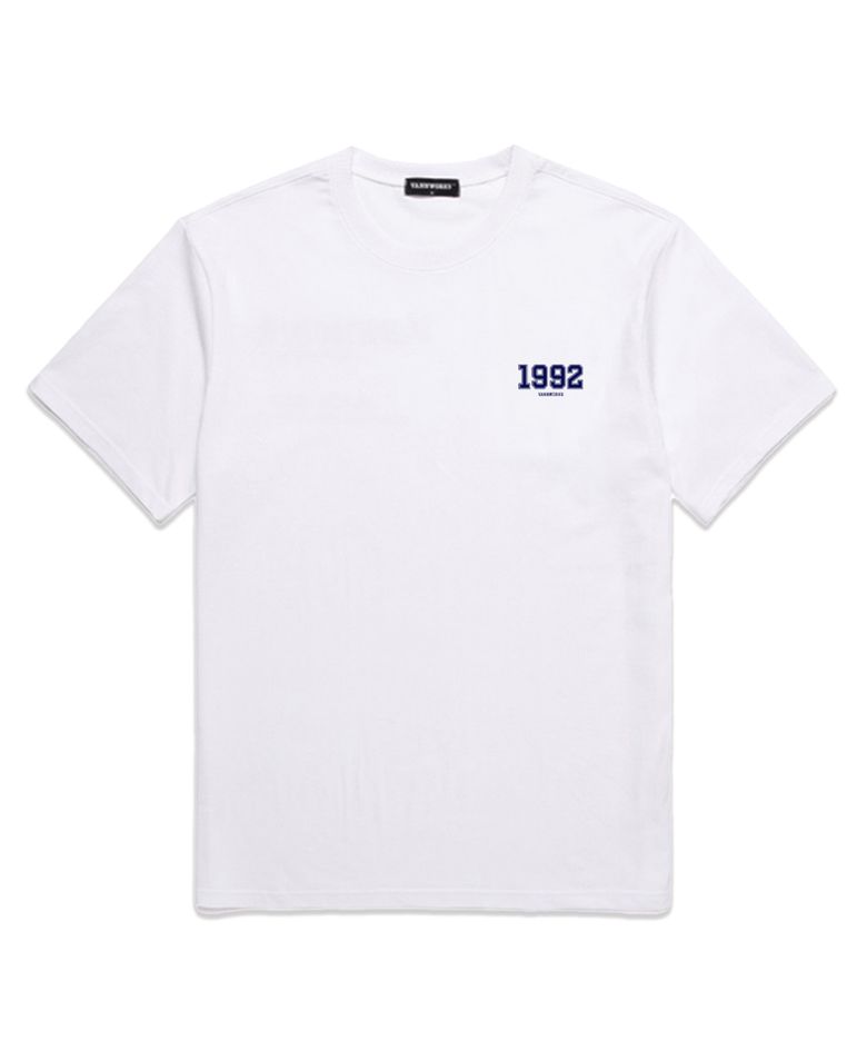MINI 1992 오버핏 반팔 티셔츠 (VS0101) 화이트/네이비
