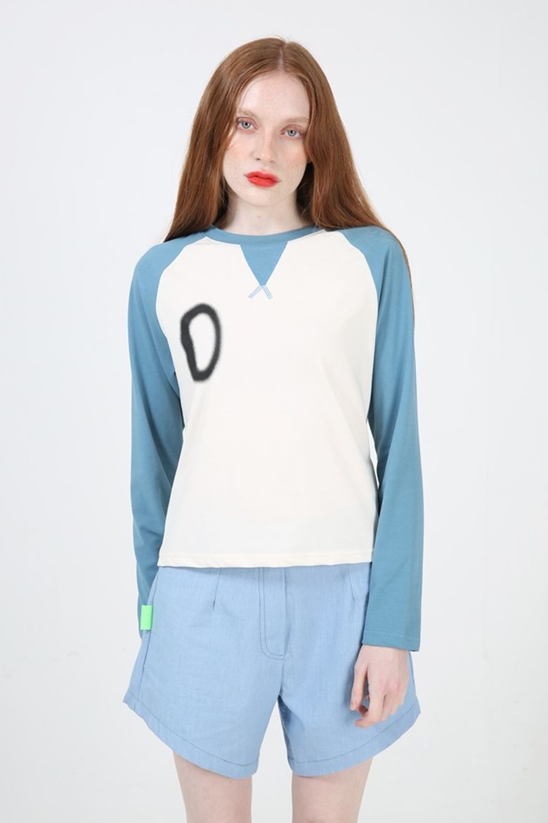 STITCH RAGLAN T-SHIRT (D/BLUE)