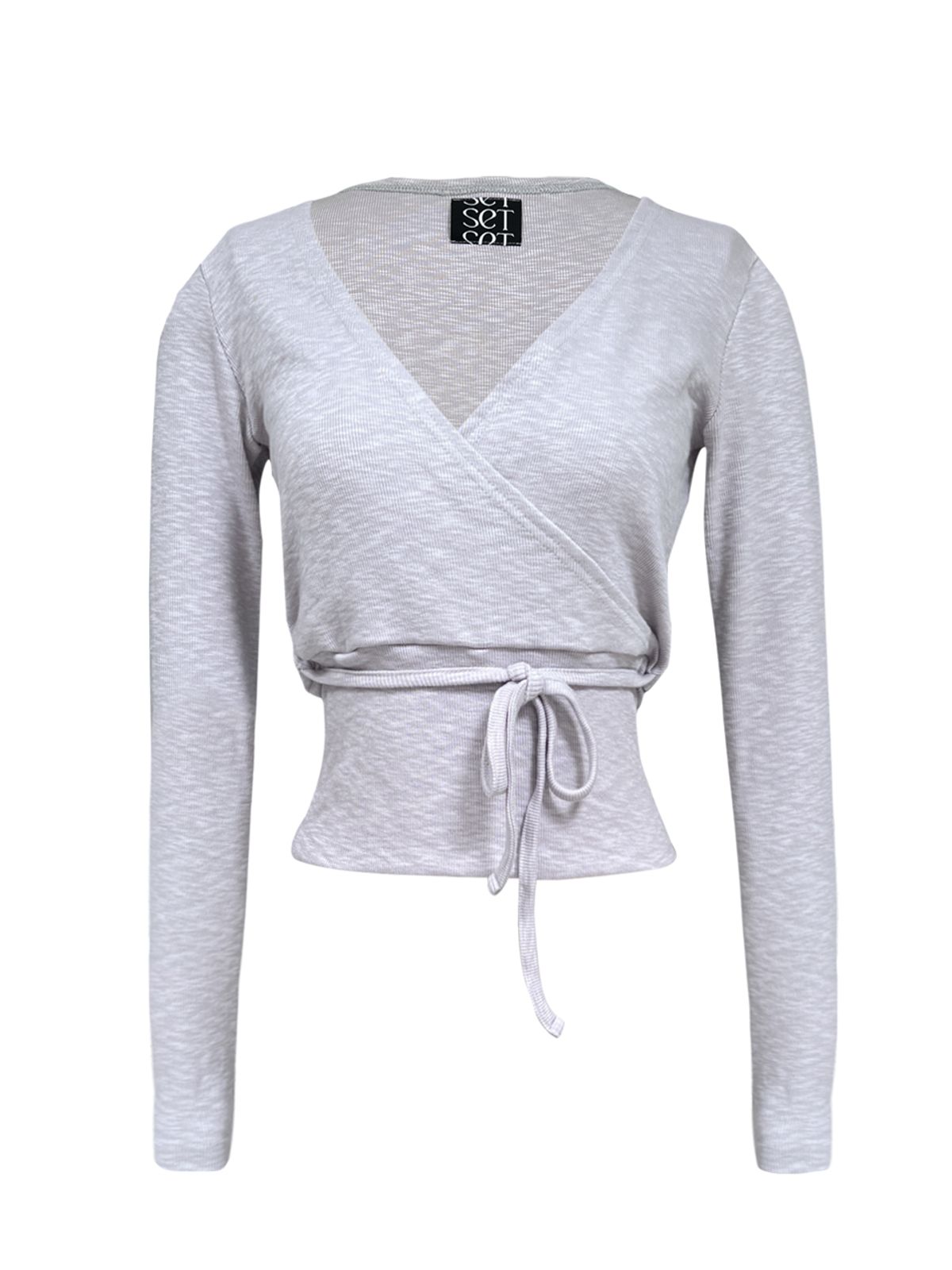 쎄쎄쎄(SETSETSET) ARHA WRAP T-SHIRT GREYSH LILAC